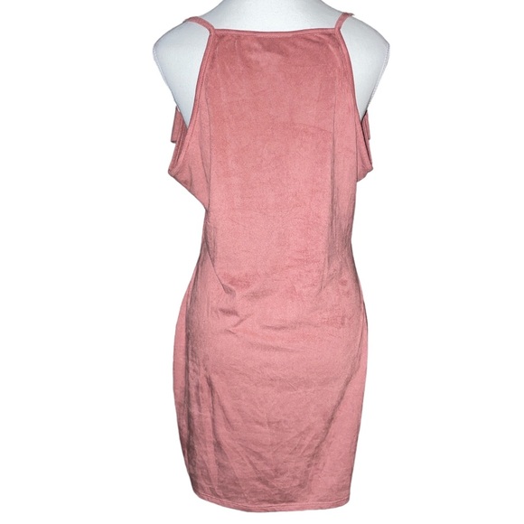 Adara Ruffled V-neck Mini Dress/Tunic Mauve Blush - Picture 3 of 9